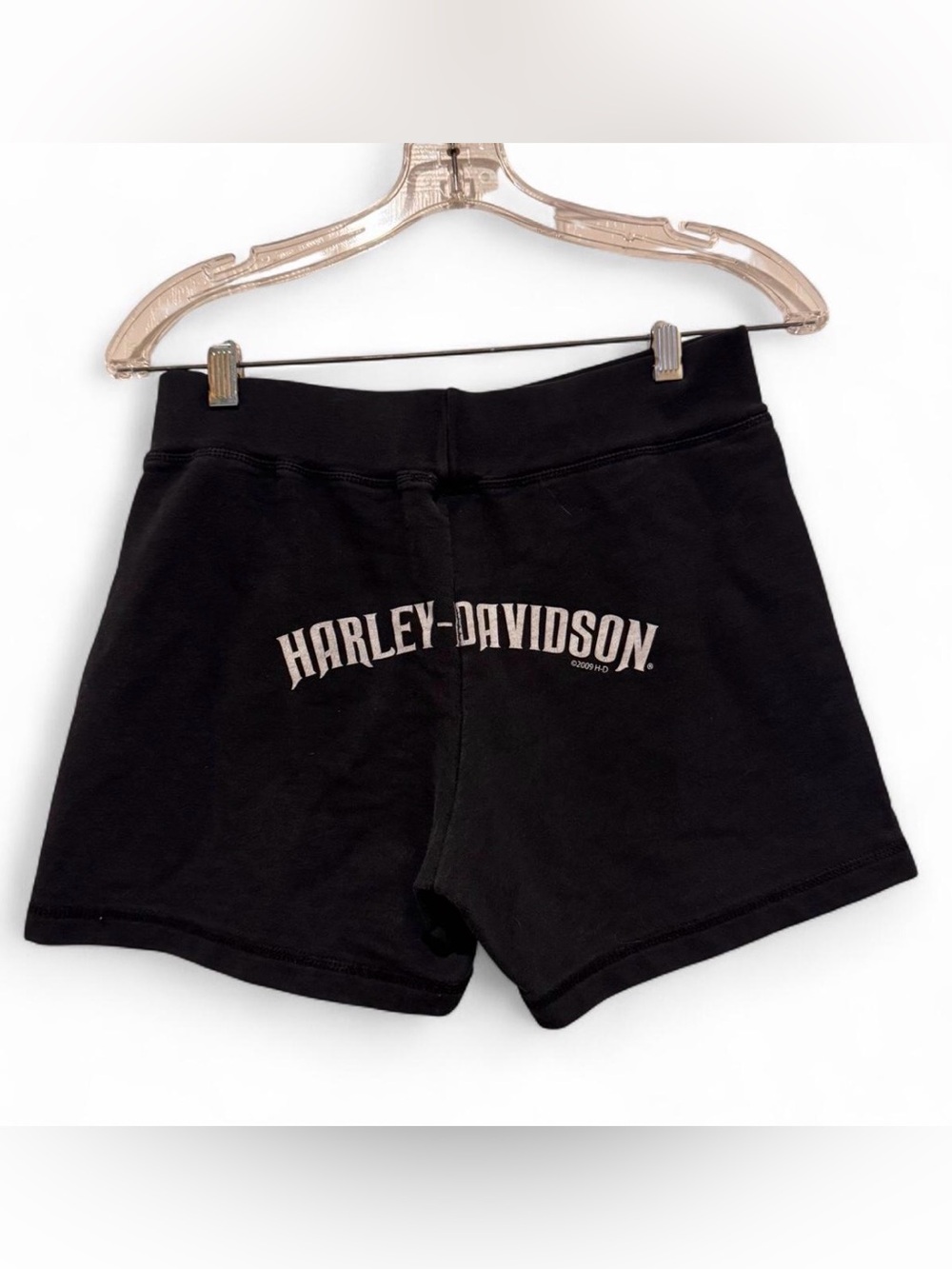 2009 Harley-Davidson Women's Black Logo Booty Shorts Y2K Small